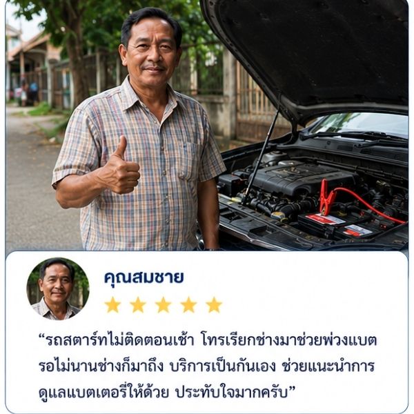 รีวิวลูกค้า Battfix คุณวิทยา ส. ผู้ขับขี่ทั่วไป
