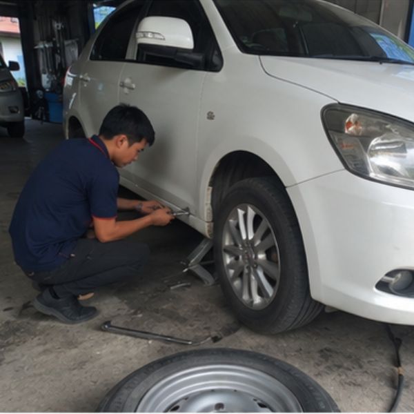 ผลงานช่างปะยางรถบรรทุกฉุกเฉิน 24 ชม.