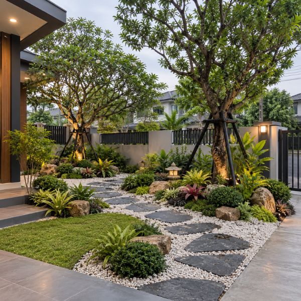 รับจัดสวนครบวงจร CreamTreeGarden