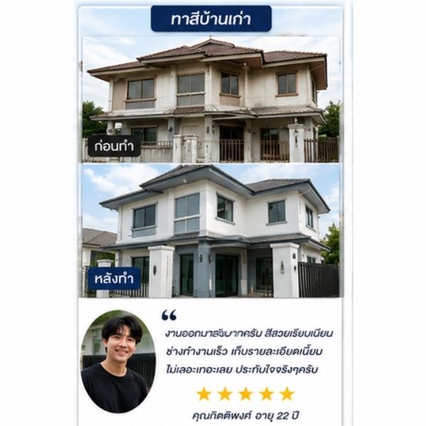 รีวิวลูกค้าทาสีรั้ว