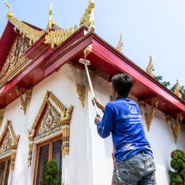 ทาสีวัด งานพ่นสีศาลา กุฏิ