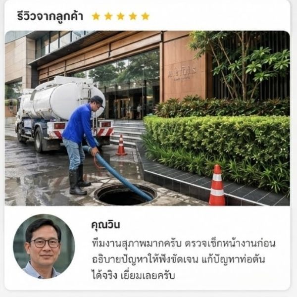 รีวิวลูกค้า สูบส้วม-ดูดส้วม คุณจิราภรณ์