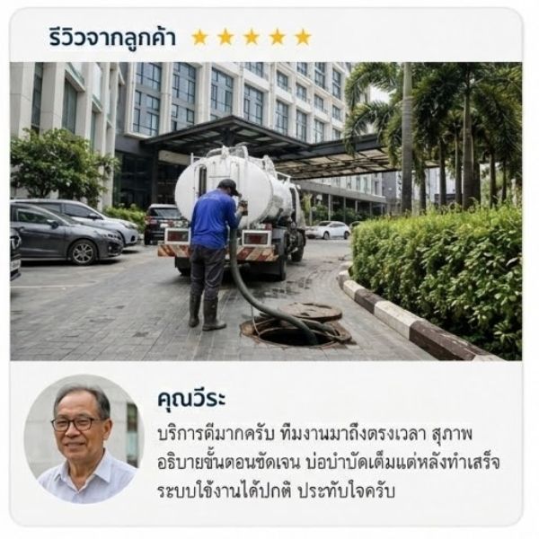รีวิวลูกค้า สูบส้วม-ดูดส้วม คุณพรทิพย์