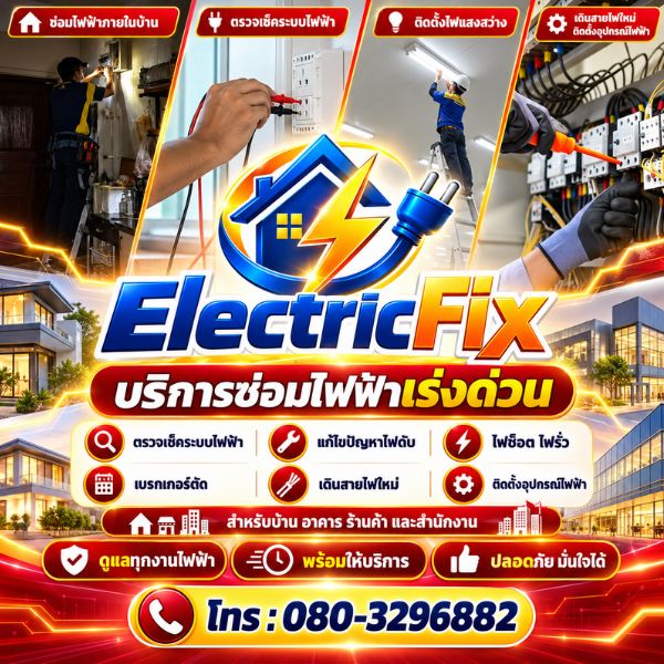 ช่างไฟฟ้าซ่อมไฟฟ้าเร่งด่วน ElectricFix #1