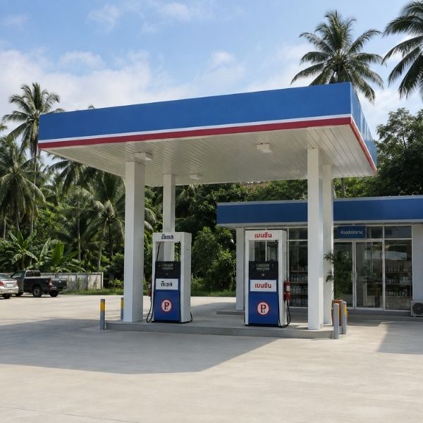 ผลงานน้ำพุ น้ำล้น กำแพงน้ำ FuelStation