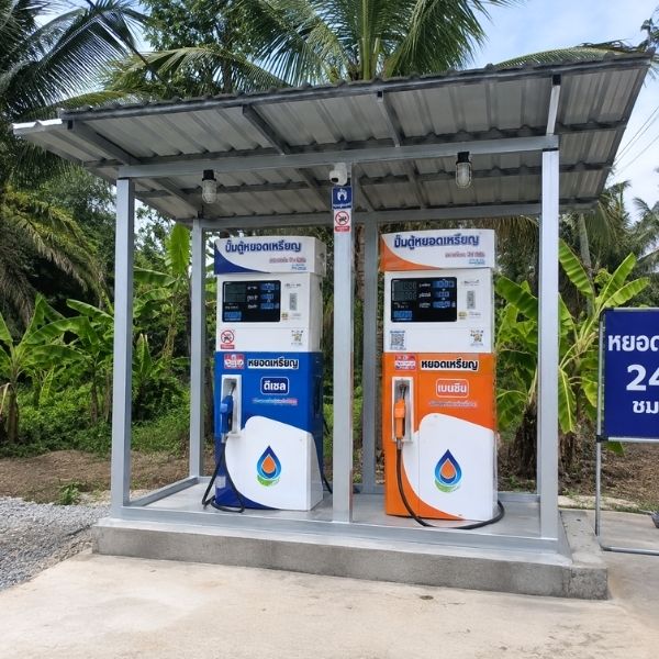 ลานคอนกรีตและหลังคาปั๊ม FuelStation #36