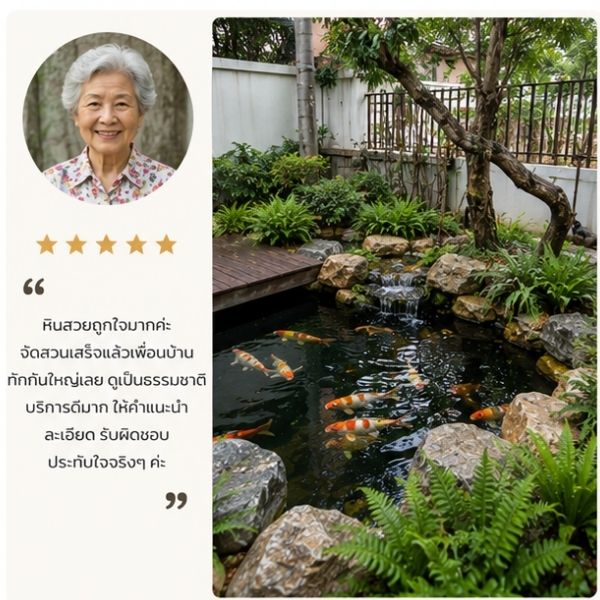 รีวิวลูกค้า Stonefalls Design คุณสุดารัตน์ ม. คนสร้างสวนเอง