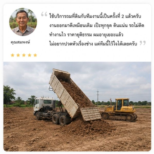 รีวิวลูกค้า EarthMove ถมที่สร้างบ้าน จ.นนทบุรี
