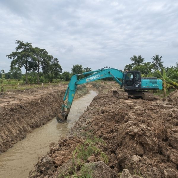 ผลงานขุดบ่อ-ขุดสระ โดย EarthMove รับถมดิน ปรับที่ดิน