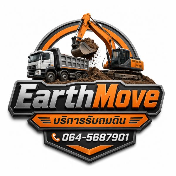 โลโก้ EarthMove รับถมดิน ปรับที่ดิน ครบวงจร
