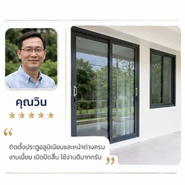 รีวิวลูกค้า GlassWorks ช่างกระจก-อลูมิเนียม คุณมาลัย