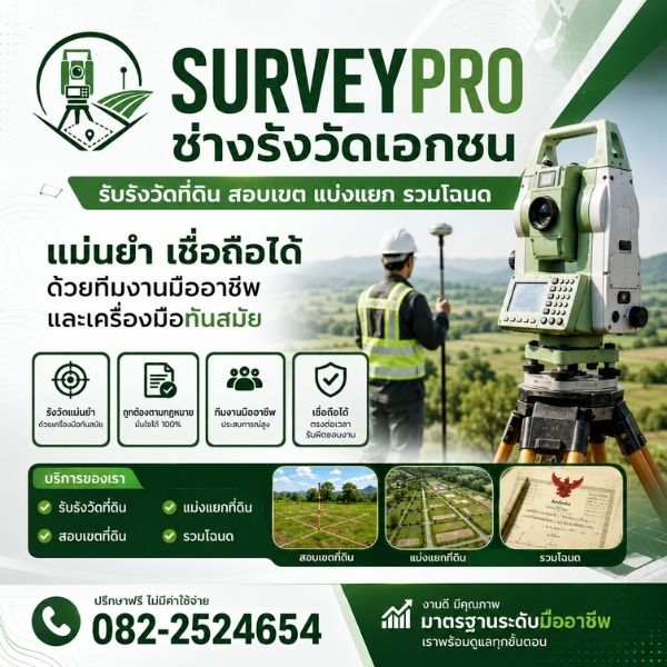 เทคนิครังวัดที่ดิน Surveypro