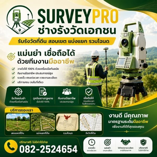 เทคนิครังวัดที่ดิน Surveypro