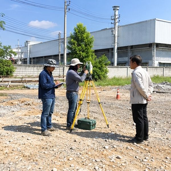 งานสำรวจที่ดินสำหรับโรงงาน