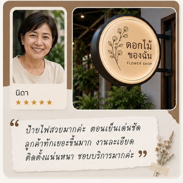 รีวิวลูกค้า Nexsign ร้านอาหาร จ.นนทบุรี