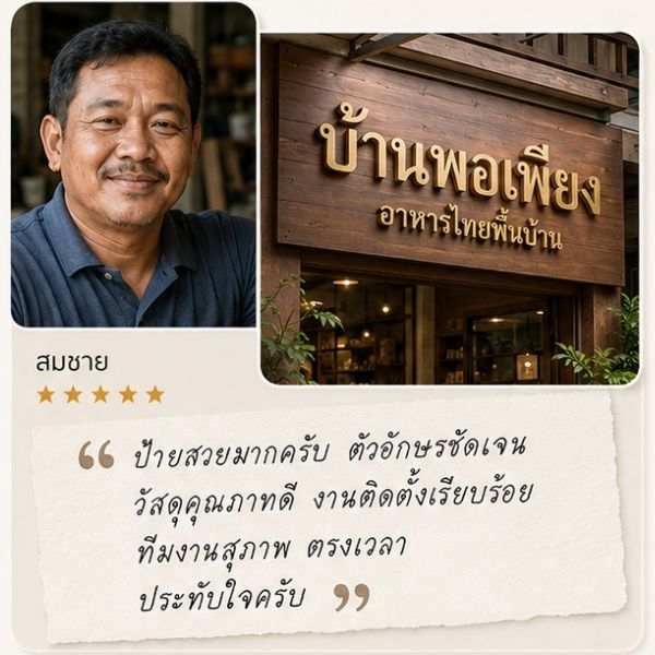รีวิวลูกค้า Nexsign ร้านเสื้อผ้า จ.นครปฐม