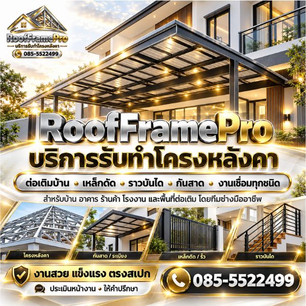 ผลงานรับทำโครงหลังคา ต่อเติมบ้าน RoofFramePro #1