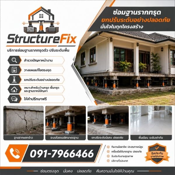 ทีมวิศวกรตรวจและซ่อมฐานราก StructureFix