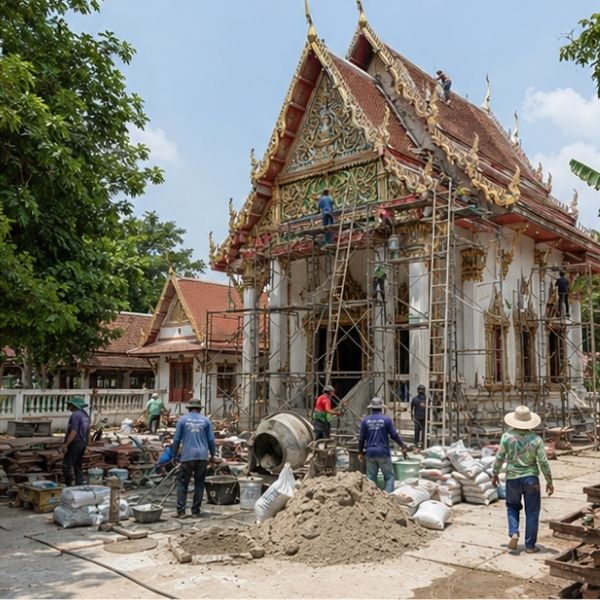 ผลงานซ่อมหลังคาวัด โดย TempleCare