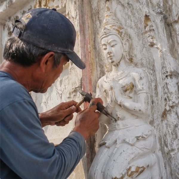 ผลงานซ่อมหลังคาวัด โดย TempleCare