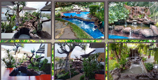 ราคาจ้างจัดสวนหน้าบ้านเพชรบุรี   โทร 098-9469256