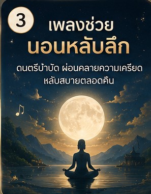 นอนไม่หลับเพราะเครียด ฟังเพลงฟื้นฟูสมองยามหลับดีไหม ภาพประกอบการผ่อนคลายก่อนนอน